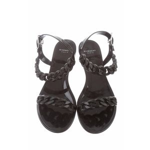 Black rubber Givenchy chain-link sandals size 7